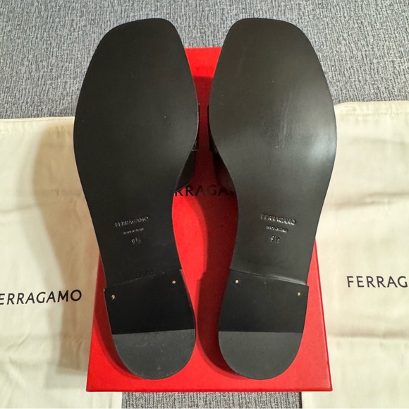 Ferragamo Priscilla Slip On Open Toe Slide Sandal in Black - Picture 12 of 16